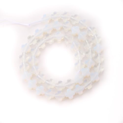 8mm Natural Opal Gemstone Faceted Clovers Beads Four-Leaf Spacer Loose Beads for DIY Jewelry Making Beads - color: Opal