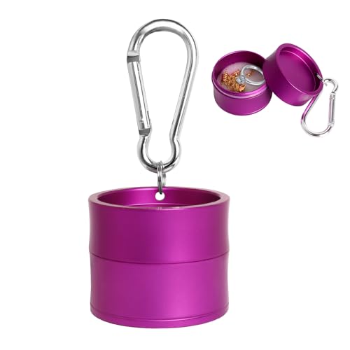 Mini Travel Ring Holder Keychain, Portable Jewelry Holder Keychain with Protective Sponge, Small Necklace Earrings Case for Gym Sports Bag Purse - color: 1-Tier Purple