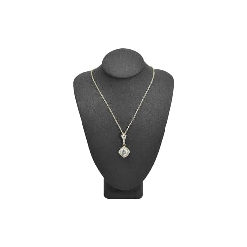 MOOCA Small Linen Covered Wood Jewelry Display Necklace Chain Jewelry Bust Display Holder Stand, Necklaces Mannequin, 7 1/4 in Height, Black Linen - color: 8) Black Linen, 1 piece
