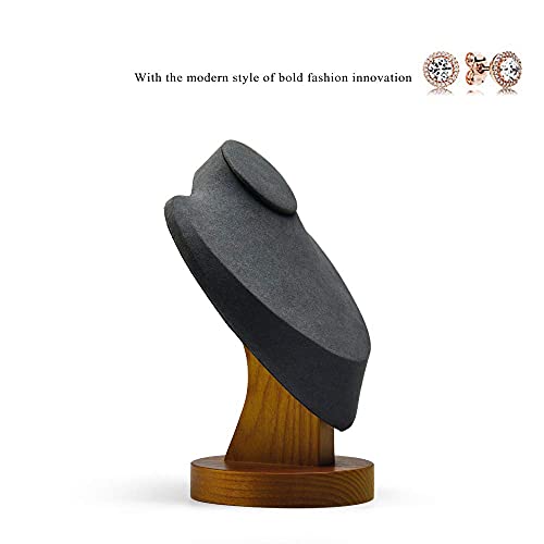 Jewelry Display Bust Solid Wood Necklace Stand for Show Jewelry Showcase Display Holder - color: Grey