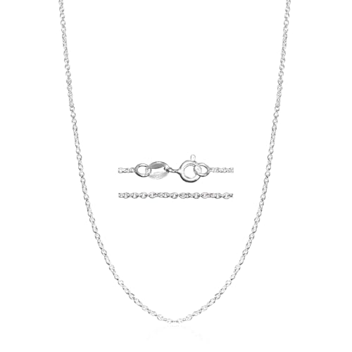 925 Sterling Silver Chain for Women - 1.1mm Thin Dainty Cable Necklace, Artfully Crafted in Thailand, Hypoallergenic & Anti-Tarnish Solid Silver for Pendants, Multiple Lengths - color: 925 Sterling Silver Hypoallergenic, size: 20 Inches