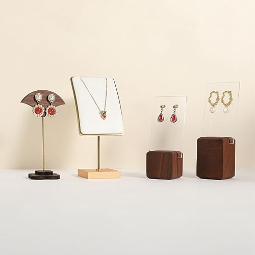 White jewelry necklace display for sale, gold necklace and earring holder, velvet jewelry organizer necklace hanger【White】 - color: White