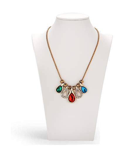 Polmart H2 Necklace Display Bust (White Leatherette, 10”H) - color: White Leatherette, size: 10"h