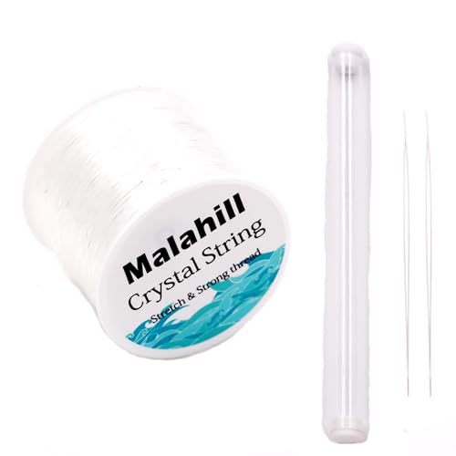 Elastic String Cord for Jewelry Making Bracelet Beading Thread,Stretchy String for Bracelets with 2 Pcs Beading Needles Beading Cord Clear 0.5mm - size: Clear 0.5mm