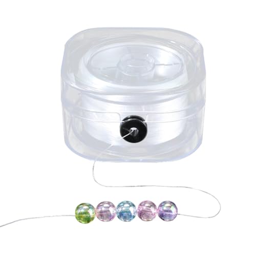 1 Roll 0.3MM 100M Crystal Elastic String Thread Cords Clear Sturdy Stretch White Thin TPU Transparent String Rope Sewing Accessories Bulk for Bracelets Jewelry Making Beading DIY Crafts - size: 0.3mm 109.36 Yards