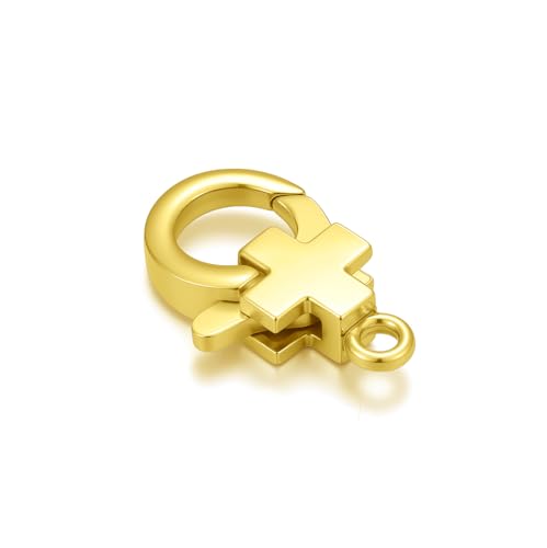 14K Yellow Gold Jewelry Clasp Necklace Extender Clasp Bracelet Extension Connector for DIY Necklace Bracelet Anklet Jewelry Making, 14K Gold Clasp for DIY Jewelry Making (Style 6) - style: Style 6