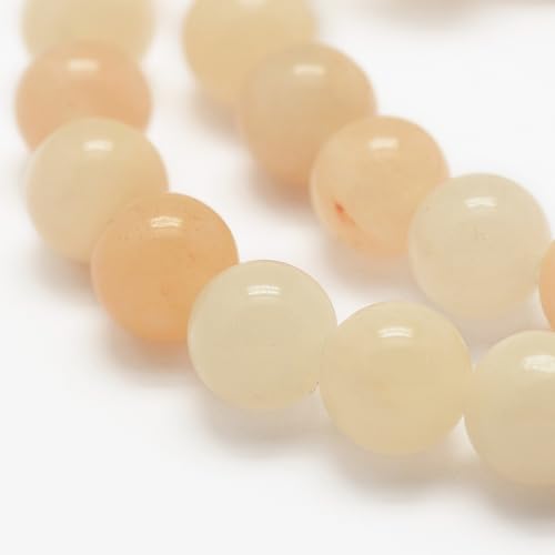 45Pcs Natural Pink Aventurine Beads 8mm Round Natural Gemstone Beads Smooth Loose Spacer Bead for DIY Craft Bracelet Necklace Earrings Jewelry Making Supplies - color: Natural Aventurine