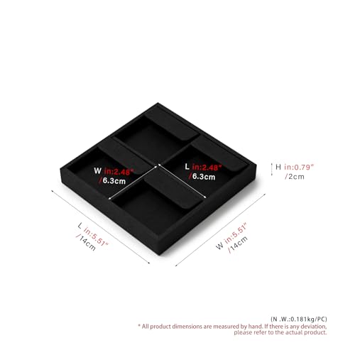 Oirlv Microfiber 4 Slots Jewelry Earring Display Tray Stackable Modular Jewelry Organizer - style: P13703