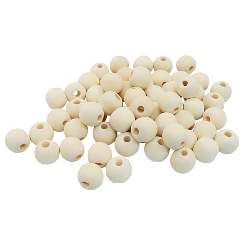 200Pcs Natural Wood Beads, 15mm Small Round Wooden Balls, Unfinished Wooden Beads for Crafts, DIY Jewelry, Dream Catchers - size: 15mm