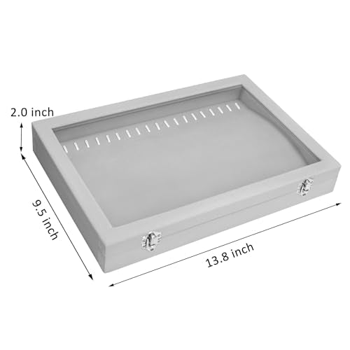 Vicoter Velvet Necklace Display Jewelry Tray 20 Hook Necklace Tray Necklace Pendant Jewelry Tray for Women and Girls - color: Grey, size: 20 Hook