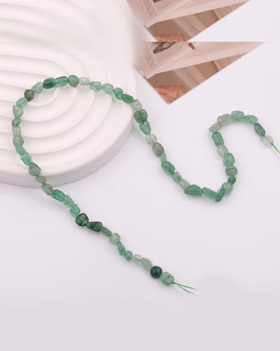 Natural Stone Beads 6-8mm Green Strawberry Quartz Oval Irregular Freeform Tumbled Loose Gemstone Beads for Jewelry Making 15 Inch Strand 50-55 Pcs - color: Green Strawberry-1 strand15”-approx. 55 beads