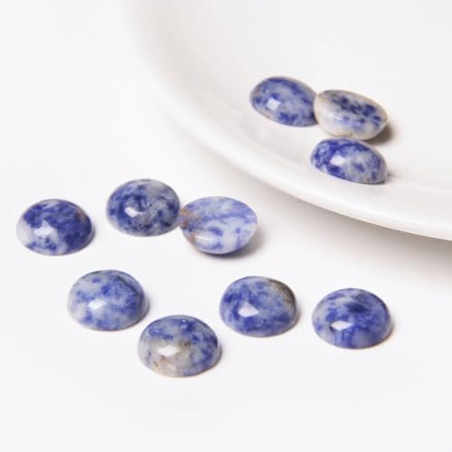 20pcs 4-12mm Blue Sodalite Semicircle Cabochons Beads for Jewelry Making - color: Blue Sodalite, size: 4mm