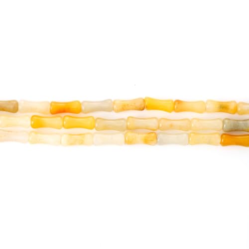 5x12mm Natural Yellow Aventurine Stone Bamboo Shape Gem Healing Energy Loose Spacer Beads for DIY Necklace Bracelet Earring - color: Yellow Aventurine