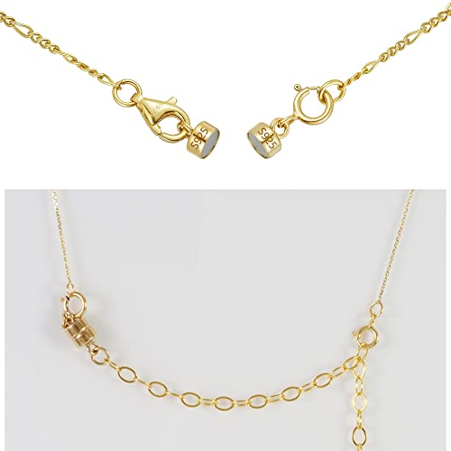 14K Gold Magnetic Necklace Clasps and Closures 925 Sterling Silver Magnetic Jewelry Clasps for Necklace Bracelet Extender - color: D-14K Gold