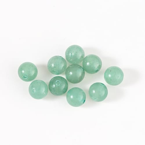 100Pcs Natural Stone 6mm Green Aventurine Round Loose Gemstone Energy Healing Beads Hole Size 1mm DIY Smooth Beads for Bracelet Necklace Earrings Jewelry Making - color: Green Aventurine, size: 6mm