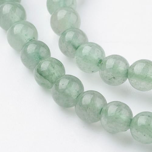 85Pcs Natural Green Aventurine Beads 4mm Round Gemstone Beads Smooth Stone Loose Bead for DIY Bracelets Necklace Earrings Jewelry Making - color: Natural Green Aventurine, size: 4mm