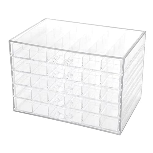 Feadily Acrylic Jewelry Organizer Box, Jewelry Drawer Organizer With 5 Drawers 120 Grids, Clear - color: Clear, size: 120 Grids