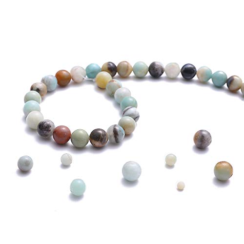 BEADIA Natural Amazonite Jade Stone Round Loose Semi Gemstone Beads for Jewelry Making 4MM 89PCS - color: Amazonite Jade, size: 4mm