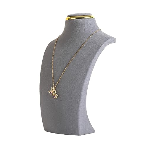 Grey necklace display stands for selling, Velvet necklace storage organizer, Necklace mannequin jewelry bust holder for boutique store【Grey-Small height 8.27 inch】 - color: Grey, size: Small