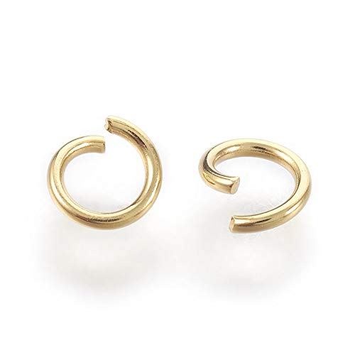 HDSupplies 100 Pieces - 304 Gold Tone Stainless Steel Jump Rings - 5mm - 20 Gauge (0.8mm Thickness) - color: Gold Tone Stainless Steel, size: 5mm / 0.8mm Thick / 20 Gauge