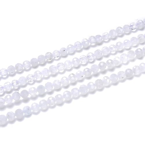 Adabele 15 Inch Natural Blue Flash Moonstone Healing Gemstone 3mm (0.12 Inch) Tiny Small Faceted Round Loose Beads Stone Spacer (110-120pcs) for Craft Jewelry Making GK3-7 - color: Blue Flash Moonstone, size: 3mm (0.12") - 15 inch/1 strand