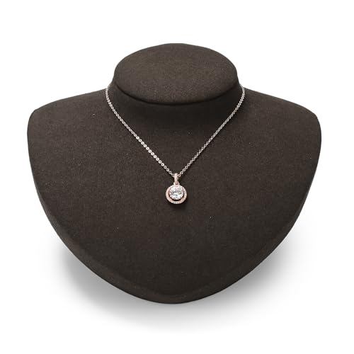 Microfiber Jewelry Bust Display Necklace Pendant Stand for Showcase (Brown) - color: Brown