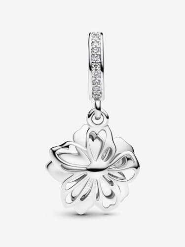 925 Sterling Silver Charms for Bracelets Gold Love and Heart Charms Cherry Blossom Dangle Beads Jewelry for Women - color: Blue Cherry Blossom