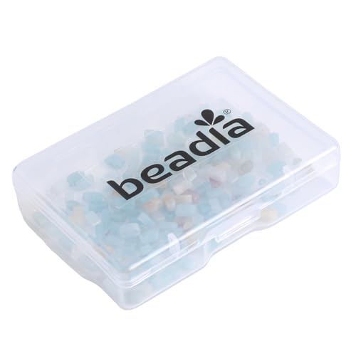 Beadia Natural Amazonite Stone Tila Beads 5x2mm Rectangle 2-Hole Spacer Beads for DIY Bracelet Earring Making 15"/Strand - color: Amazonite, size: 5x2mm