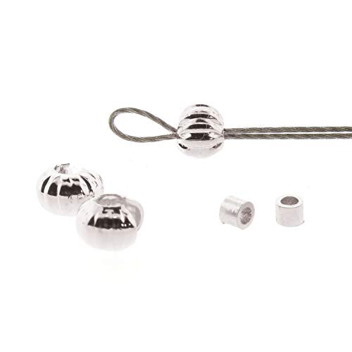 The Beadsmith Basic Elements Crimp Tubes & Corrugated Crimp Covers Designed to Secure The Ends of Jewelry Stringing Cables & Wires, Silver Color