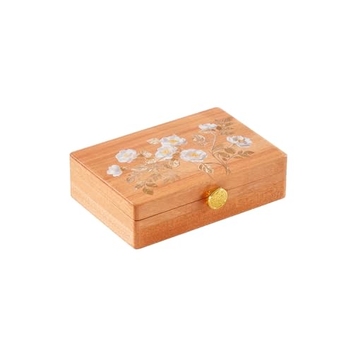 Travel Jewelry Case Small Wood Jewelry Organizer Jewelry Box for Women (Pine Wood Print A) - color: Pine Wood Print A