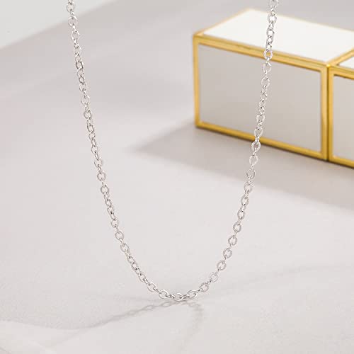 Dankadi Italian 925 Sterling Silver Necklace For Women 0.9mm Box Chain 1.3mm Rolo Chain O-Chain Lobster Claw Clasp - Pendant Chain - 16 "18" 20 "22" 24 "26" Jewelry Gift - color: O - Chain, size: 24 inches
