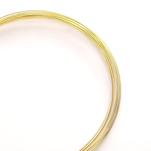 BEADIA 14K Gold Plated Wire 0.6mm 5 Meters Bead Cord for Bracelet Necklace Charm Beading Jewelry Making Findings - size: 0.6mm, style: 14K Gold