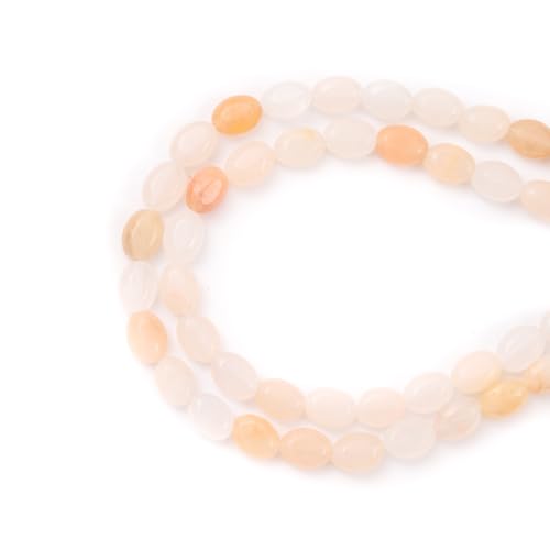 6×8mm Natural Pink Aventurine Gemstone Loose Beads Flat Oval Healing Crystal Loose Stone Beads for Jewelry Necklace Bracelet Earring Craft - color: Pink Aventurine