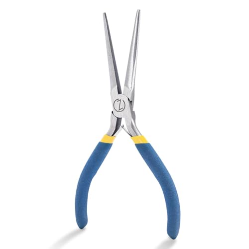 VISEMAN 6" Mini Needle Nose Pliers with Comfort Grip Handles, Long Nose Pliers for Handmade Craft, Straight - style: Straight