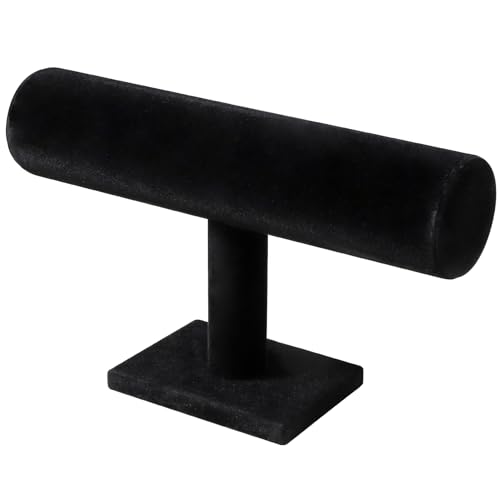 T-Bar Bracelet Display Stand for Selling, Jewelry Storage, Bracelet Holder Stand, Bangle, Jewelry Business Supplies, Watch holder for Women & Men (Black Velvet) - color: Black Velvet
