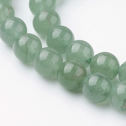 45Pcs Natural Green Aventurine Beads 8mm Round Natural Gemstone Beads Smooth Loose Spacer Bead for DIY Craft Bracelet Necklace Earrings Jewelry Making Supplies - color: Natural Green Aventurine