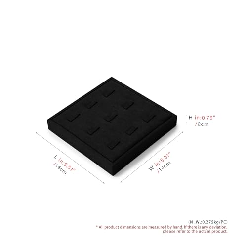 Oirlv Microfiber 9 Slots Jewelry Ring Display Tray Travel-Friendly Modular Jewelry Tray - style: P13705