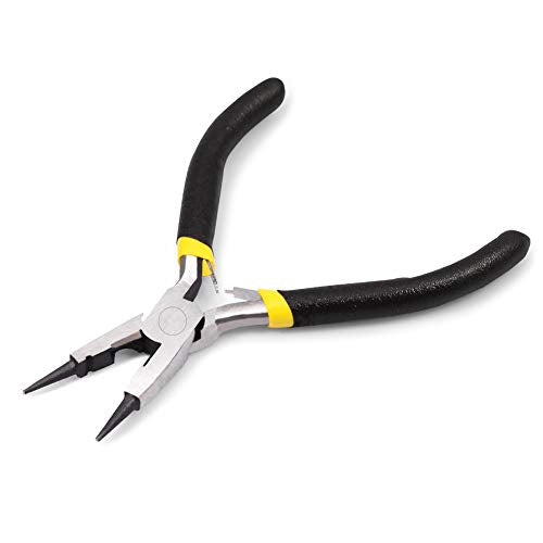 LEONTOOL Mini Round Nose Pliers with Cutters 5 Inch Wire Looping Pliers for Jewelry Making Beading Pliers Multi-Functional Precision Handcraft DIY Hand Tool - size: Round Nose with Cutters