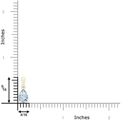 Angara Natural Aquamarine Solitaire Pendant for Women | Pear-Shaped Aquamarine Solitaire Pendant in 14K Solid Gold/Silver/Platinum With 18" Chain | March Birthday, Gemstone Jewelry Gift
