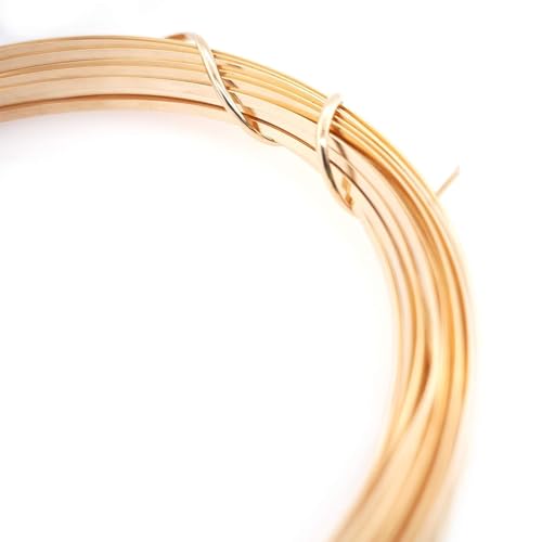 14/20 Yellow Gold Filled Wire Half Hard (Half Round) 14K Gold Filled Made in USA by CRAFT WIRE (3 Feet, 14 Gauge) - size: 14 Gauge, style: 3 Feet