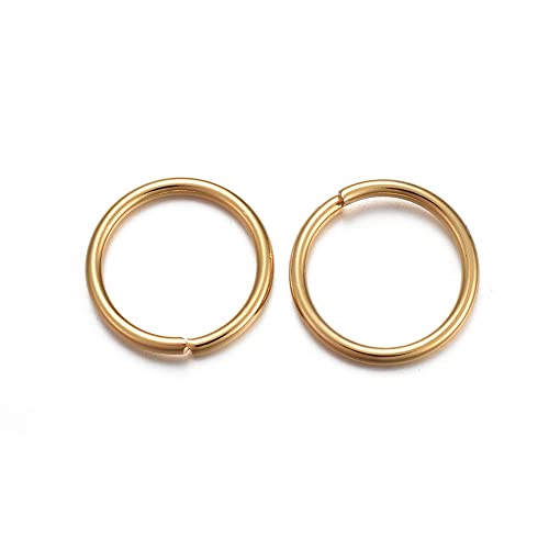 HDSupplies 100 Pieces - 304 Gold Tone Stainless Steel Jump Rings - 12mm - 17 Gauge (1.2mm Thickness) - color: Gold Tone Stainless Steel, size: 12mm / 1.2mm Thick / 17 Gauge