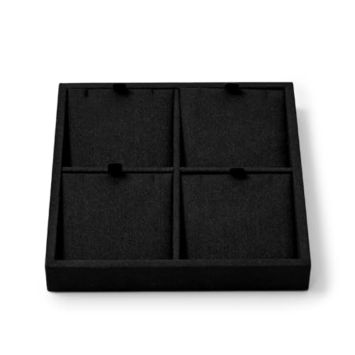 Oirlv Microfiber 4 Slots Jewelry Pendant Display Tray Vanity Modular Jewelry Tray - style: P13711