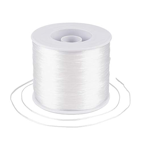 Pandahall 500m/roll Elastic Bracelet String 0.3mm Clear Crystal Stretch Bead Cords for Seed Beads Jewelry Making