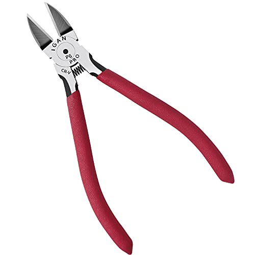 IGAN-P6 6-inch Ultra Sharp & Powerful Side Cutter Clippers with Longer Flush Cutting Edge, Ideal Wire Snips for Crafting, Floral, Electrical & Any Clean Cut Needs - size: Pack 1