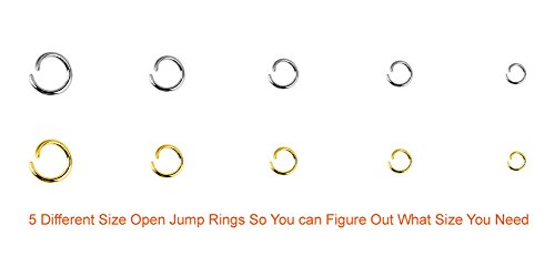 Paxcoo 1200Pcs Open Jump Rings and Lobster Clasps Jewelry Findings Kit with Pliers for Jewelry Making (Silver and Gold) - color: Silver and Gold