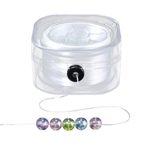 1 Roll 0.8MM Crystal Elastic Strings TPU Thread White Clear Stretch Flat Round Sturdy Transparent Arts Sewing Accessories Cords for Jewelry Making Beading Bracelet Necklace Diy Craft Supply - size: 0.8mm 87.49 Yards