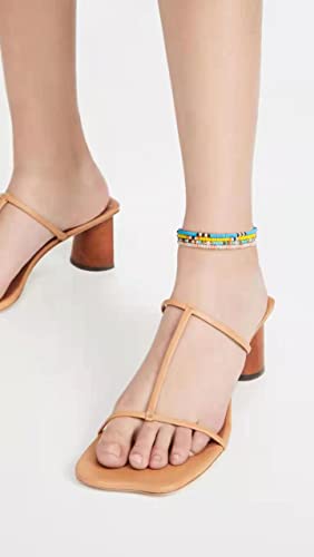 XIJIN 18 Pieces Elastic Beaded Anklets for Women Handmade Beach Boho Colorful Beads Ankle Bracelets Set - color: Solid Color A