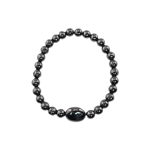 Black Obisidian Bracelets for Men 8" Inch Full Stretch Healing Crystal Bracelet, Beaded Charm Bracelet for Men Gifts Fathers Day Anniversary Birthday Gifts for Him - color: Black Obsidian & Black Onyx Charm Bracelets