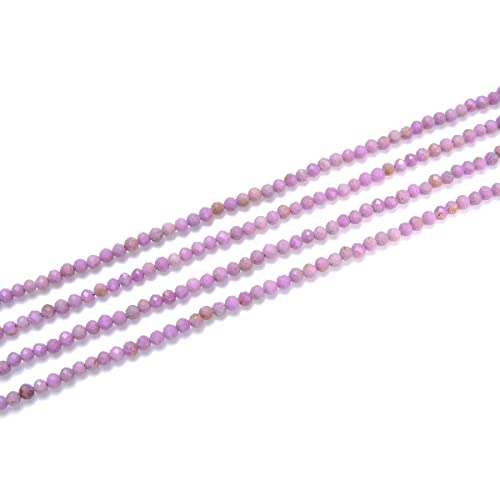 Adabele 15 Inch Natural Purple Phosphosiderite Healing Gemstone 3mm (0.12 Inch) Tiny Small Faceted Round Loose Beads Stone Spacer (135-145pcs) for Craft Jewelry Making GK3-25 - color: Purple Phosphosiderite, size: 3mm (0.12") - 15 inch/1 strand