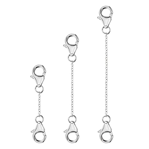 Necklace Extender White Gold Plated Brass Chain Extenders Extension for Necklace Bracelet Anklet（1 2 3 inch） - color: B-White Gold